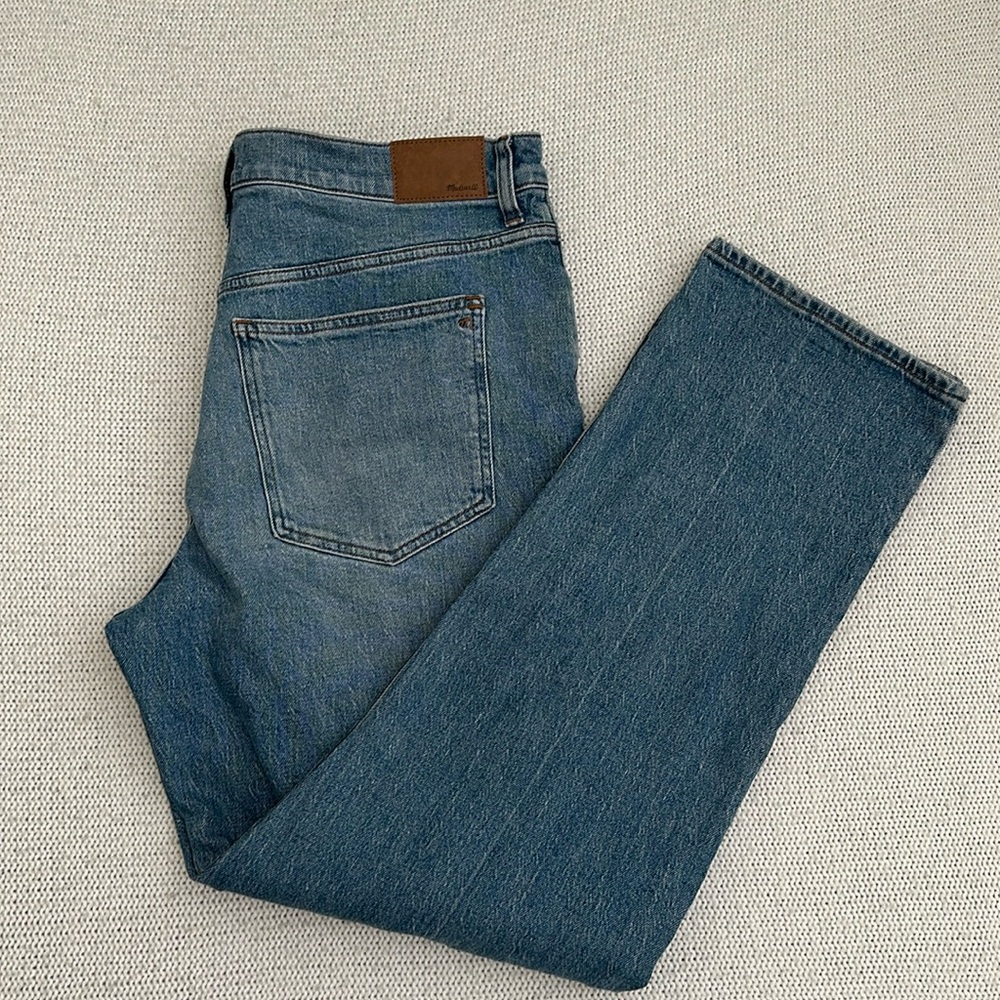 Madewell 32” 90s fit Straight Leg mom Jeans Medium Blue Denim Classic pants plus